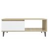 vidaXL Coffee Table White and Sonoma Oak 90x60x35 cm Engineered Wood