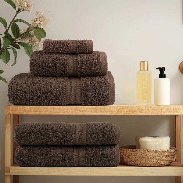 vidaXL Premium Bath Towels "SOLUND" 4 pcs Brown 100x150 cm 600 gsm