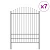 vidaXL Garden Fence 7 pcs Grey 170 x 225 cm Powder-Coated Steel