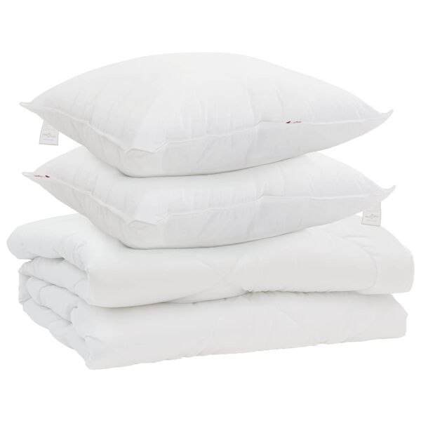 vidaXL Duvet with Pillow 3 pcs White Microfibre