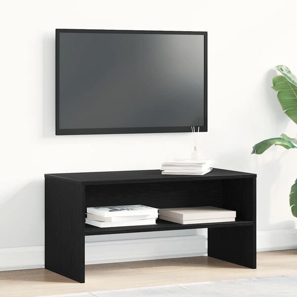 vidaXL TV Cabinet Black Oak 80x40x40 cm Engineered Wood
