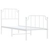 vidaXL Metal Bed Frame without Mattress with Footboard White 80x200cm