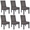 vidaXL Dining Chair | Set of 6 | Brown with grey wash finish