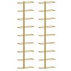vidaXL Wall-mounted Wine Rack for 9 Bottles 2 pcs Gold Iron