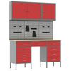 vidaXL Work Cabinet with Drawer 8 pcs Red Engineered Wood and Steel