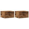 vidaXL Wall-mounted Bedside Cabinets 2 pcs Old Wood 34x30x20 cm