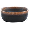 vidaXL Countertop Basin Black and Orange Oval 47x33x13 cm Ceramic