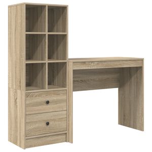 vidaXL Desk with Drawer with Shelf with Storage 2 pcs Sonoma Oak
