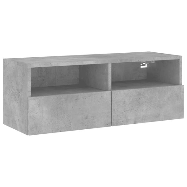 vidaXL TV Wall Cabinet Concrete Grey 80x30x30 cm Engineered Wood
