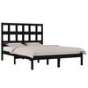 vidaXL Bed Frame without Mattress Black 140x190 cm Solid Wood Pine