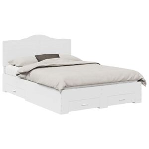 vidaXL Bed Frame with Headboard White 150 x 200 cm Engineered Wood
