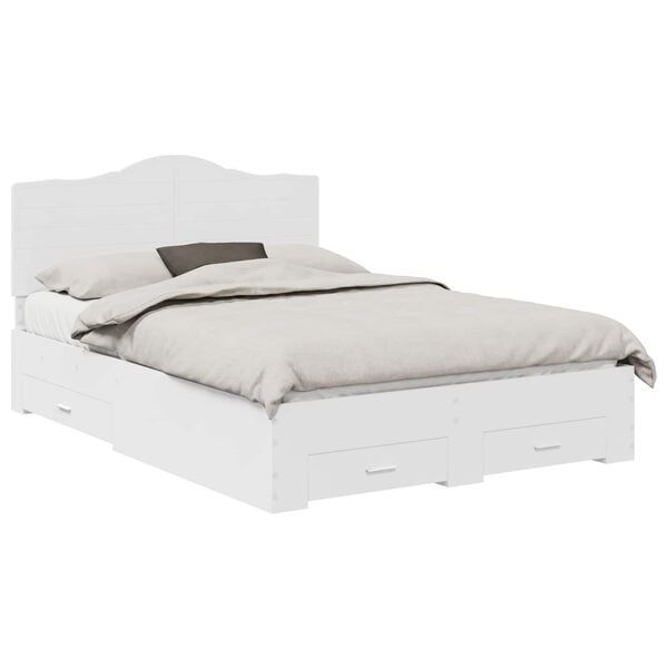 vidaXL Bed Frame with Headboard White 150 x 200 cm Engineered Wood