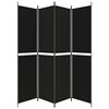 vidaXL 4-Panel Room Divider Black 200x220 cm Fabric