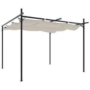vidaXL Pergola with Retractable Roof Cream 295x292x230 cm