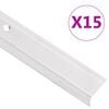 vidaXL Stair Nosings in L-shape 15 pcs Aluminium 100 cm Silver