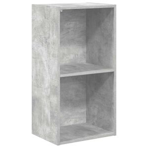 vidaXL 2-Tier Book Cabinet Concrete Grey 40x30x76.5 cm Engineered Wood