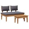 vidaXL Garden Bench 2 pcs Grey and Brown Solid Teak wood