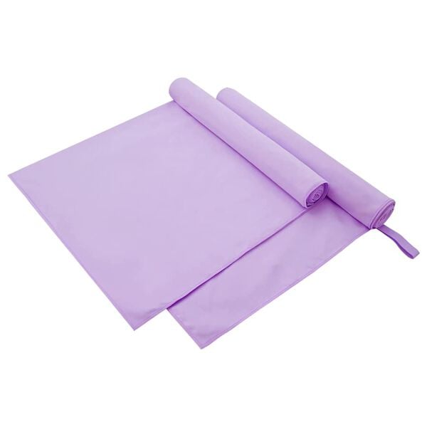vidaXL Sports Towels 2 pcs Purple 180 x 90 cm Polyester and polyamide