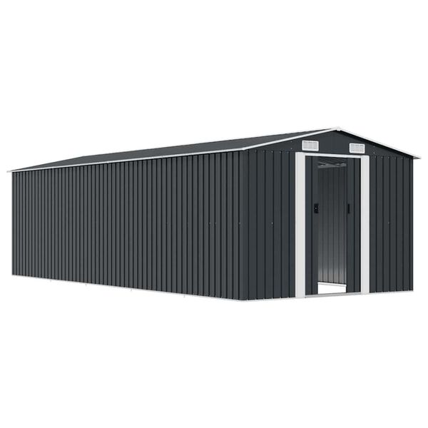 vidaXL Garden Shed 257x580x181 cm Metal Anthracite