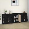 vidaXL Sideboard Black 230x35x80 cm Solid Wood Pine