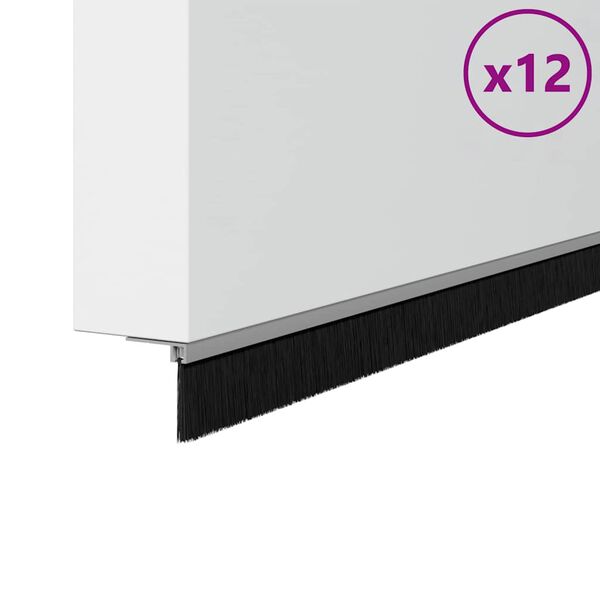vidaXL Screw-on Door Brush Seals 12 pcs Silver 100 cm Aluminium Alloy