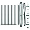 vidaXL Fence Post with Concrete Base 13 pcs Green Powder-Coated Steel