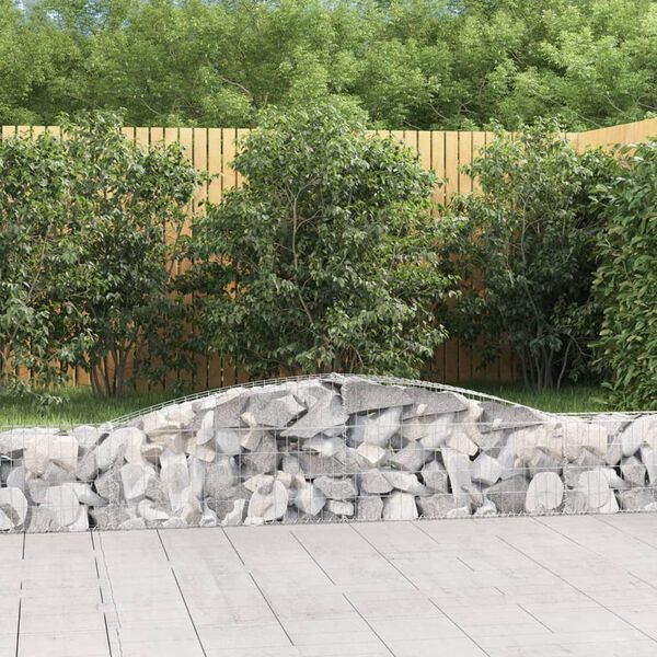 vidaXL Arched Gabion Baskets 3 pcs 400x30x40/60 cm Galvanised Iron