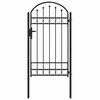 vidaXL Fence Gate ASSEN 100 x 175 cm Powder-Coated Steel Grey Lockable