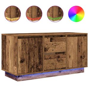 vidaXL TV Cabinet with LED Lights Old Wood 100x41x50 cm