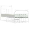 vidaXL Metal Bed Frame without Mattress with Footboard White 90x190cm