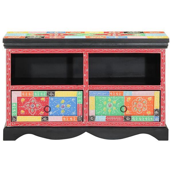 vidaXL TV Cabinet Multicolour 80 x 35 x 50 cm Solid Mango wood