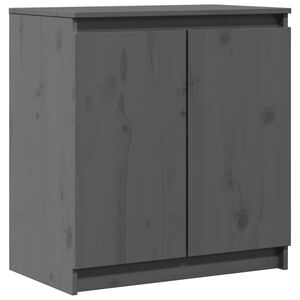 vidaXL Side Cabinet Grey 60x36x65 cm Solid Wood Pine