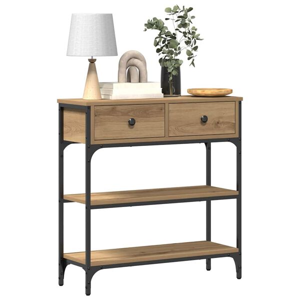 vidaXL Console Table Artisan Oak 72.5 x 25 x 75 cm Engineered Wood
