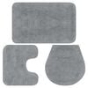 vidaXL Bath Mat Set | Grey | 100% Cotton | Medium | Non-slip | Bath Mat Set