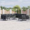 vidaXL Garden Sofa Set with Cushion 12 pcs Black Steel