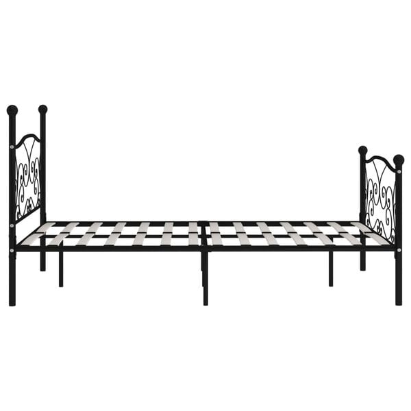 vidaXL Bed Frame without Mattress with Slatted Base Black Metal 140x200 cm