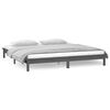 vidaXL LED Bed Frame without Mattress Grey 200x200 cm Solid Wood