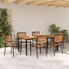 vidaXL Garden Dining Set 7 pcs Black and Brown Poly Rattan