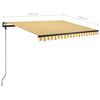 vidaXL Manual Retractable Awning with LED 350x250 cm Yellow and White