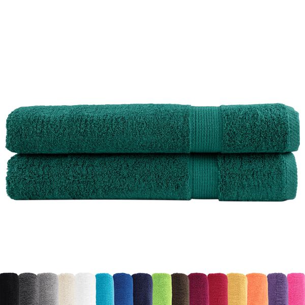 vidaXL Premium Sauna Towels SOLUND 2 pcs Green 80x200 cm 600 gsm