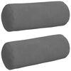 vidaXL Bolster Pillows 2 pcs Dark Grey Ø 15 x 40 cm Microfibre Fabric
