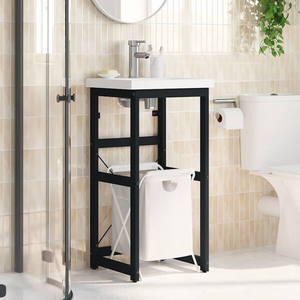 vidaXL Bathroom Washbasin Frame Black 40x38x83 cm Iron