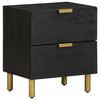 vidaXL Bedside Cabinet 2 pcs Black 40x33x46 cm Solid Wood Mango