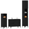 vidaXL Bathroom Furniture Set Wall-mounted with Door 3 pcs Black Oak