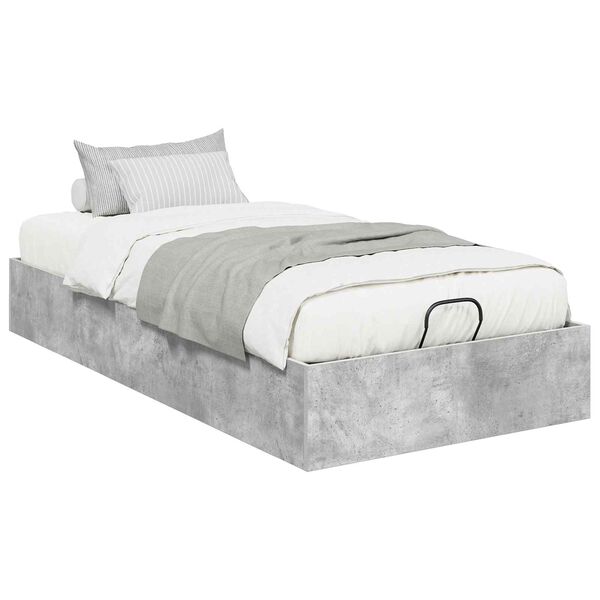 vidaXL Ottoman Bed Frame Concrete Grey 90 x 200 cm Engineered Wood