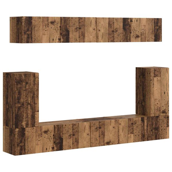 vidaXL TV Cabinet Set Wall-mounted 5 pcs Old Wood Engineered Wood