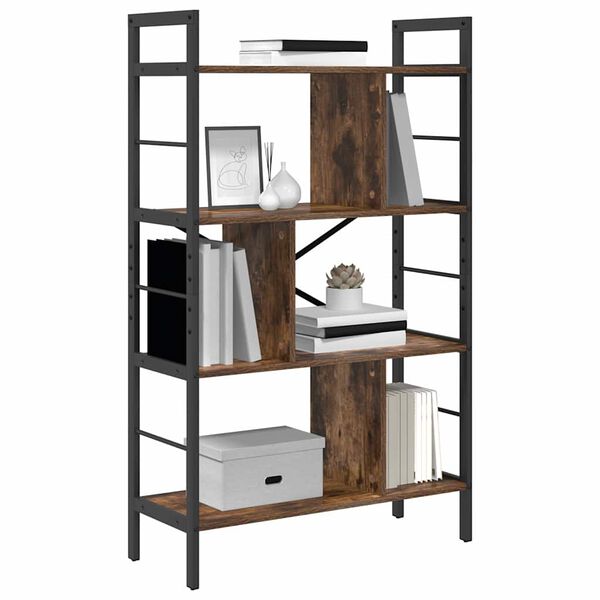 vidaXL Bookshelf Smoked Oak 75 x 30 x 123.5 cm Engineered Wood