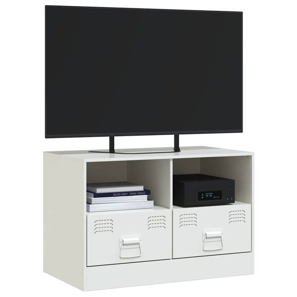 vidaXL TV Cabinet White 67x39x44 cm Steel