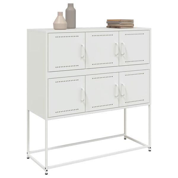 vidaXL Sideboard White 100.5x39x107 cm Steel