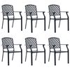 vidaXL 7 Piece Outdoor Dining Set Steel Black